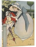 Girl playing with doll by Anonymous