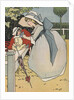 Girl playing with doll by Anonymous