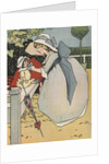 Girl playing with doll by Anonymous