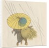 Japanese couple walking in rain by Anonymous