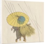 Japanese couple walking in rain by Anonymous