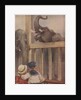 Children looking at elephants in zoo by Anonymous