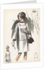 Model wearing suit with trim by Anonymous