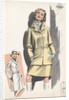 Model wearing belted jacket by Anonymous