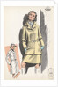 Model wearing belted jacket by Anonymous