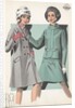Models wearing coat and suit by Anonymous
