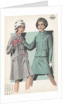 Models wearing coat and suit by Anonymous