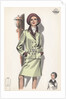 Model wearing belted suit by Anonymous