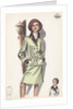 Model wearing belted suit by Anonymous