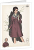 Model wearing coat with fur collar by Anonymous