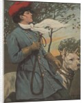 Woman and pet dog by Anonymous