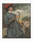 Woman and pet dog by Anonymous