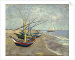 Fishing Boats on the Beach at Les Saintes-Maries-de-la-Mer by Vincent Van Gogh