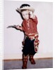 Little cowboy fires play six shooters, ca. 1956 by Anonymous