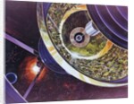 Cutaway view of a Bernal Sphere space colony for 10,000 people by Anonymous