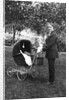 Woman in men's' clothes with a stroller at a baby shower, ca. 1924 by Anonymous