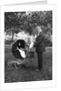 Woman in men's' clothes with a stroller at a baby shower, ca. 1924 by Anonymous