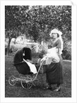Mother to be with stroller at baby shower, ca. 1924 by Anonymous