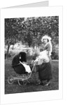 Mother to be with stroller at baby shower, ca. 1924 by Anonymous