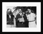 Boy with his parents on his 8th grade graduation, ca. 1940 by Anonymous