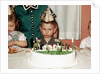 Grumpy boy at fifth birthday party, ca. 1957 by Anonymous