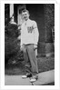 High school boy wearing his varsity sweater, ca. 1945 by Anonymous