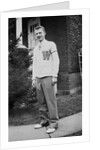 High school boy wearing his varsity sweater, ca. 1945 by Anonymous