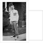 High school boy wearing his varsity sweater, ca. 1945 by Anonymous