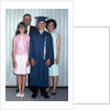 Eighth grade graduate with parents and sister, ca. 1967 by Anonymous