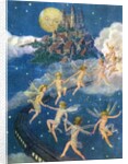 Fairies dancing alongside train by Anonymous