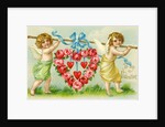 Valentine with two cherubs by Anonymous
