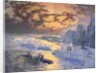Reflective River (New York City: Ships on the East River, Statue of Liberty in the Distance) by Joseph Pennell