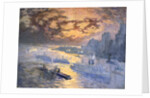 Reflective River (New York City: Ships on the East River, Statue of Liberty in the Distance) by Joseph Pennell