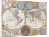 Double hemisphere wall map of the world by Samuel Dunn