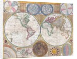Double hemisphere wall map of the world by Samuel Dunn