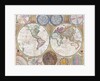 Double hemisphere wall map of the world by Samuel Dunn