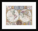 Double hemisphere wall map of the world by Samuel Dunn
