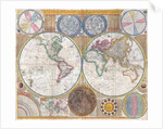 Double hemisphere wall map of the world by Samuel Dunn