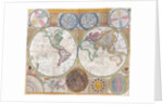 Double hemisphere wall map of the world by Samuel Dunn
