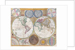 Double hemisphere wall map of the world by Samuel Dunn