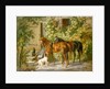 Horses at the Porch by Albrecht Adam