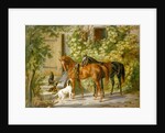 Horses at the Porch by Albrecht Adam