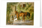 Horses at the Porch by Albrecht Adam