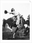 Young woman on phony pony, ca. 1940 by Anonymous