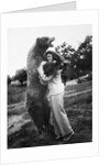Woman embraces a stuffed bear, ca. 1940 by Anonymous