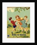 Czech English cotton label with children playing Ring-o-Roses by Anonymous