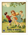 Czech English cotton label with children playing Ring-o-Roses by Anonymous