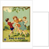 Czech English cotton label with children playing Ring-o-Roses by Anonymous