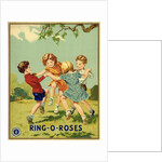 Czech English cotton label with children playing Ring-o-Roses by Anonymous