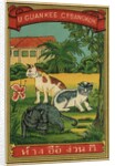 Thai cotton label with cats by Anonymous
